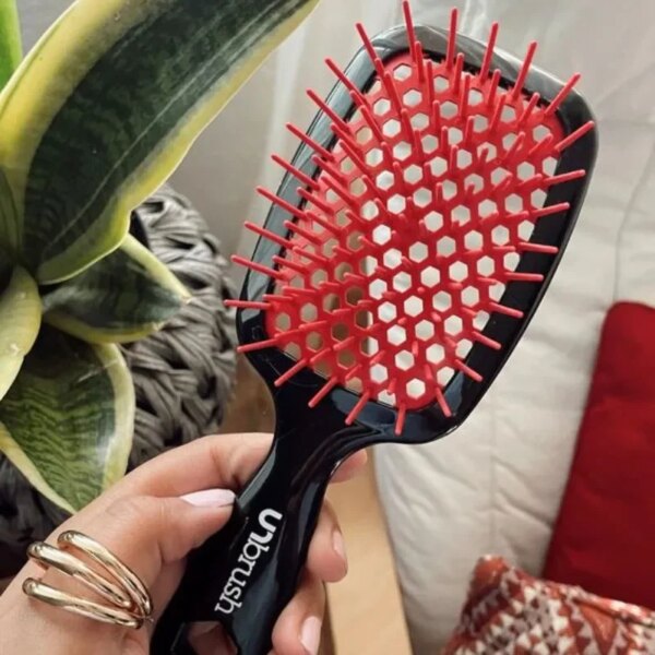 FHI HEAT Unbrush Hair Comb Detangling Tangled Hairbrush Hollow Out Massage Combs Anti-static Ventilation Comb Unknot Hair Brush