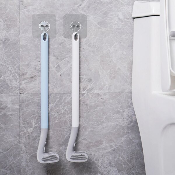 Golf Silicone Toilet Brushes Long Handled Toilet Cleaning Brush Toilet Brush No Dead Corners Hygienic Bathroom Accessories