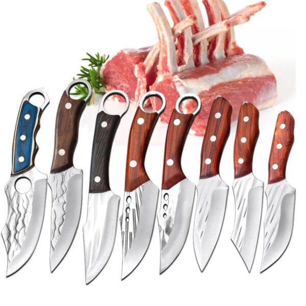 Hand Forged Boning Butcher Knife Slicing Meat Fruit Fish Knife Chef Cleaver Meat Vegetable Kitchen Knives Cooking Knife