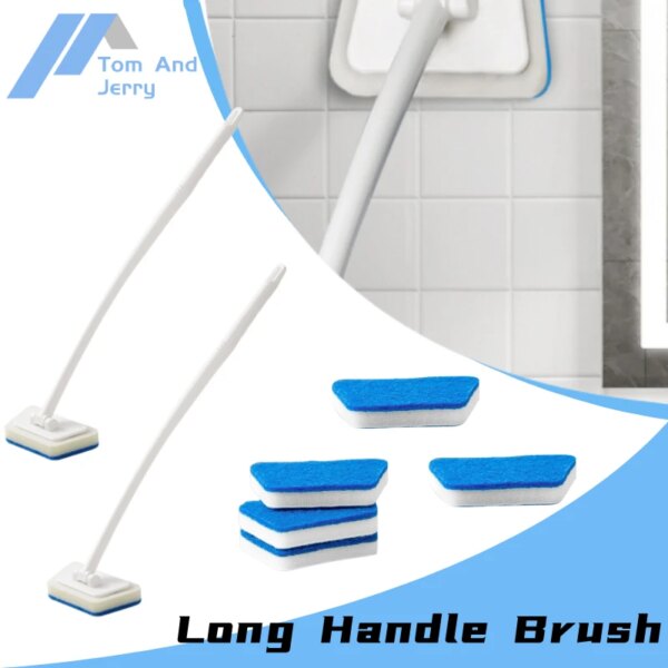 High Quality Sponge Long Handle Brush Sponge Washing Bathroom Cleaning Brush Bathroom Bath Brush Tiles Tile Floor Brush Tools