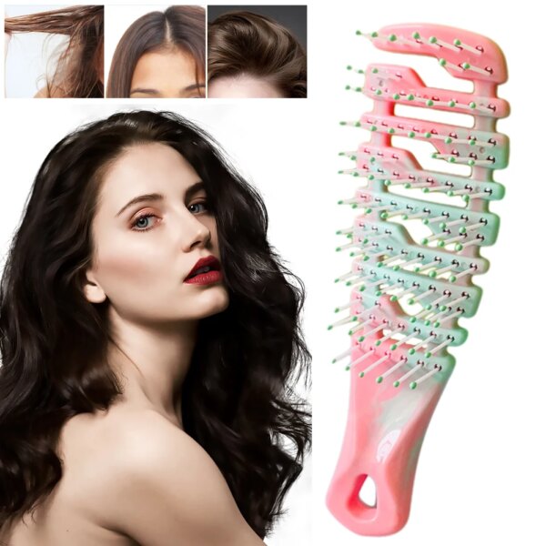 Hollow Out Hair Brush Salon Blowout Detangler Curly Hair Brush Fast Blow Drying Detangling Tool for Home Personal Use Travel