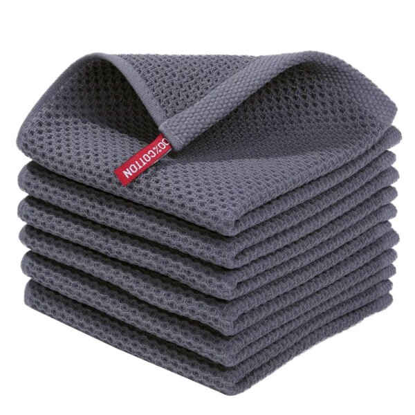 Homaxy Cotton Kitchen Towel Waffle Weave Wash DishCloth Kitchen Cloths Soft  Absorbent Dish Cloth Hand Towels Cleaning Kitchen