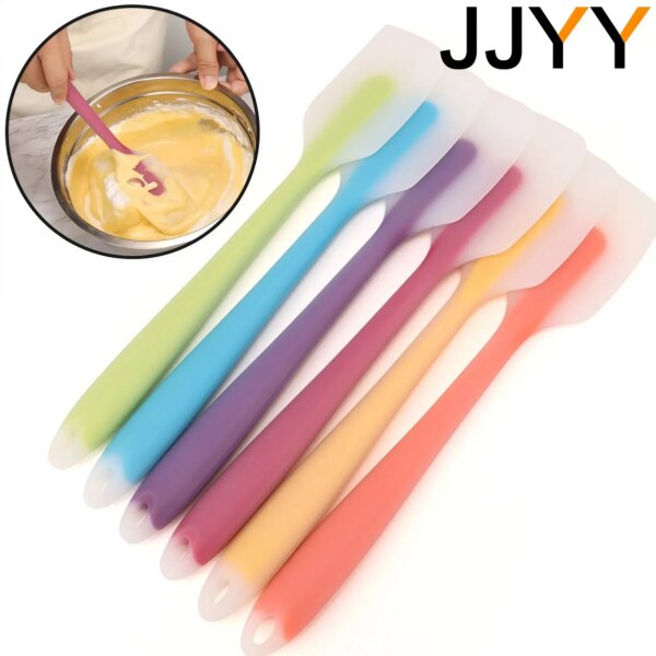 JJYY Kitchen Silicone Cream Butter Cake Spatula Mixing Batter Scraper Brush Butter Mixer Cake Brushes Baking Kitchen Tools