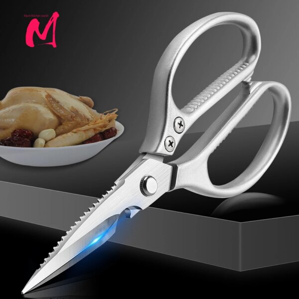 Kitchen Chicken Bone Scissors Fish Scissors Chicken Duck Cutter Shears Stainless Steel Scissors Scale Clean Cook Scissors Knife