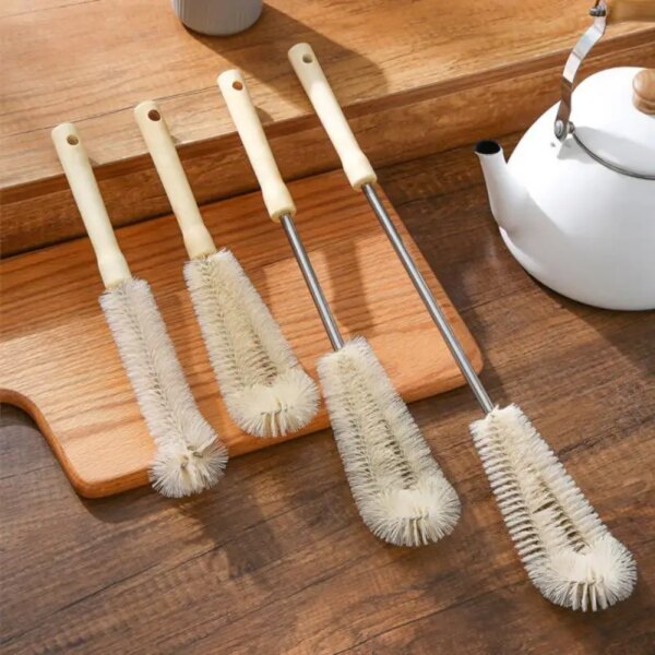 Long Handle Cup Brush Baby Bottle Brush Wooden Cleaner Gadgets Kitchen Glass Vacuum Flask Kitchen Cleaning Thermos Mug Brush