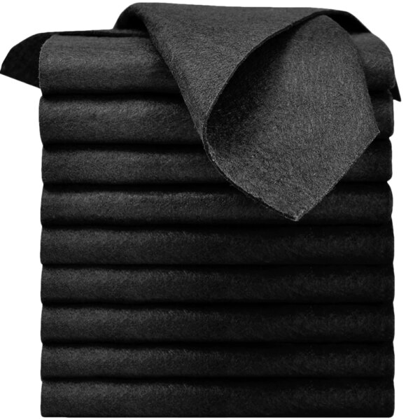 Microfiber Dish Towels Rag Cutlery Washing Cloths Cleaning Rags Kitchen 30X30X0.1CM Black Non-woven Fabric Duster