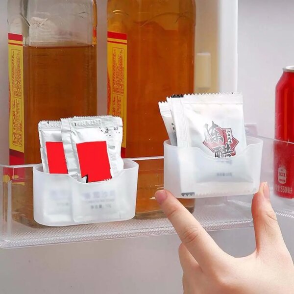 Mini Kitchen Convenient Refrigerator Storage Box Sauce Bag Rack Seasoning Bag Holder Fridge Organizer