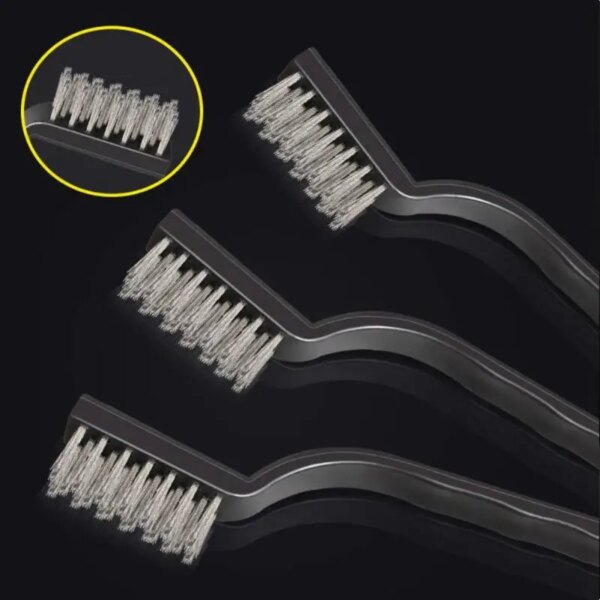 Mini Wire Brush Stainless Steel Bristle Brushes Kitchen Stove Gap Brush Derusting Remove Cleaning Tools Polishing Detail Brush