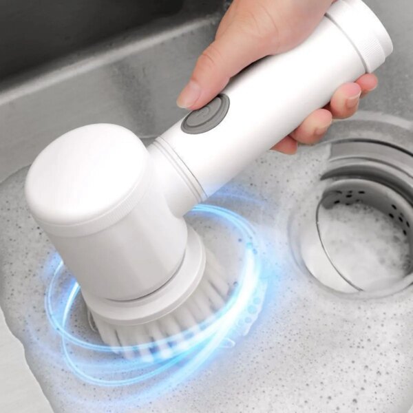 Multifunctional Electric Spin Scrubber Coordinates Electric Cleaning Brush With 3 Brush Heads Multi-functional USB Charging Wash