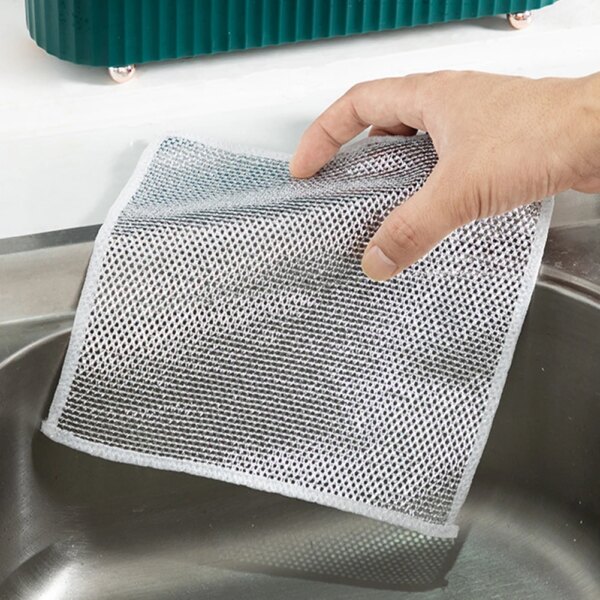 Multipurpose Reusable Wire Dishcloth Non-Scratch Scrubbing Wire Dishwashing Rags Kitchen Cleaning Towels Kitchen Accessories