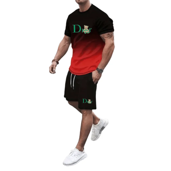 New men's short sleeved T-shirt set, two-piece set, full set of sportswear, designer sportswear, summer