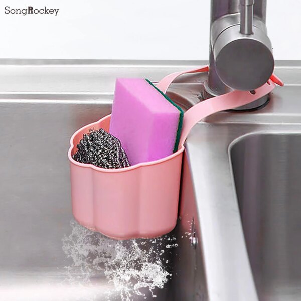 Portable Home Kitchen Hanging Drain Shelf Bag Basket Bath Storage Tools Sink Holder sink organizer  kitchen and bathroom items