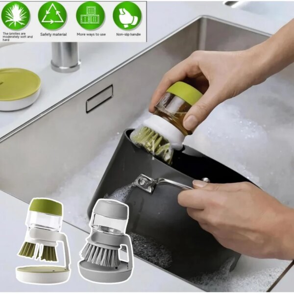 Pot Washing Brush Household Hydraulic Brush Kitchen Non-stick Oil Dishwashing Brush Plus Liquid Cleaning Brush Cleaning Supplies