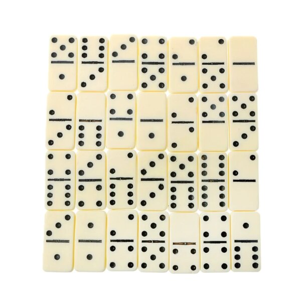 Premium Double Domino Set with Six Black Dots, Decorative Party Travel Toy