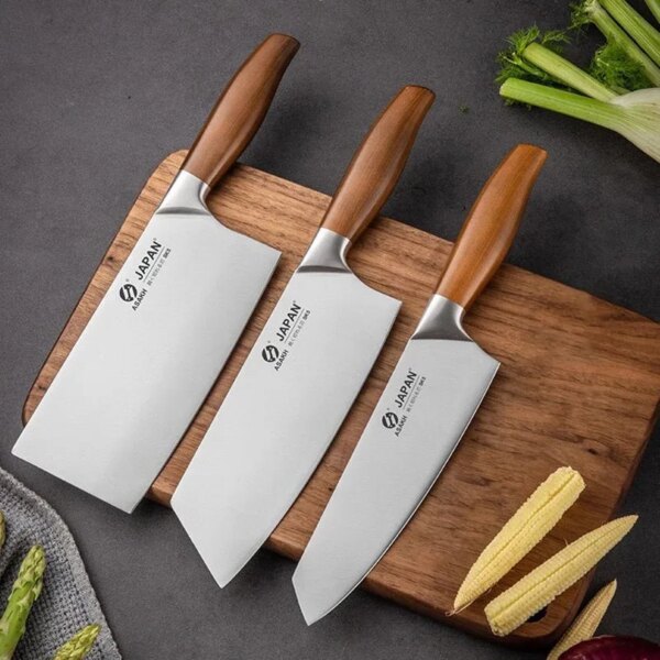 Professional Japanese Kitchen Chef Knife Set Meat Fish Fruit Slicing Vegetables Cutter Stainless Steel Butcher Cleaver Knives