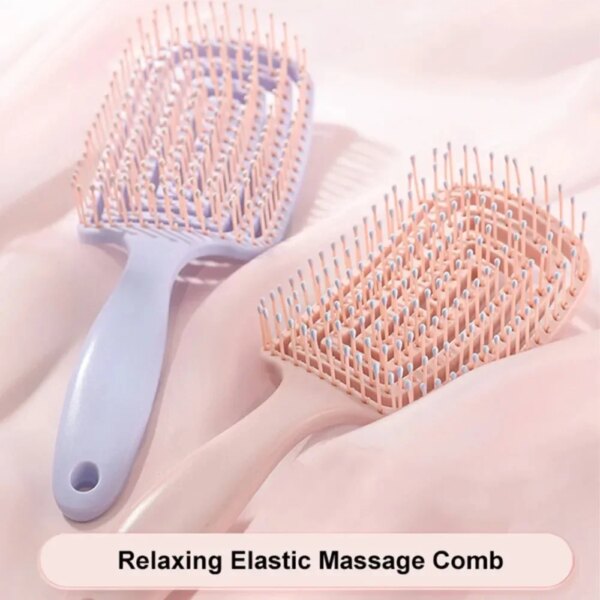 Relaxing Elastic Massage Comb Hollow Out Detangling Hair Brush Scalp Massage Combs Fast Blow Drying Detangler Hair Styling Tools