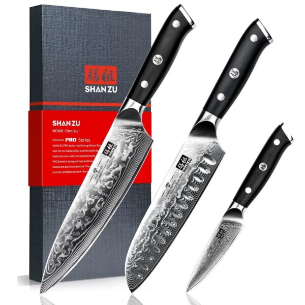 SHAN ZU Chef Knife Set,3 PCS Professional Sharp 8\