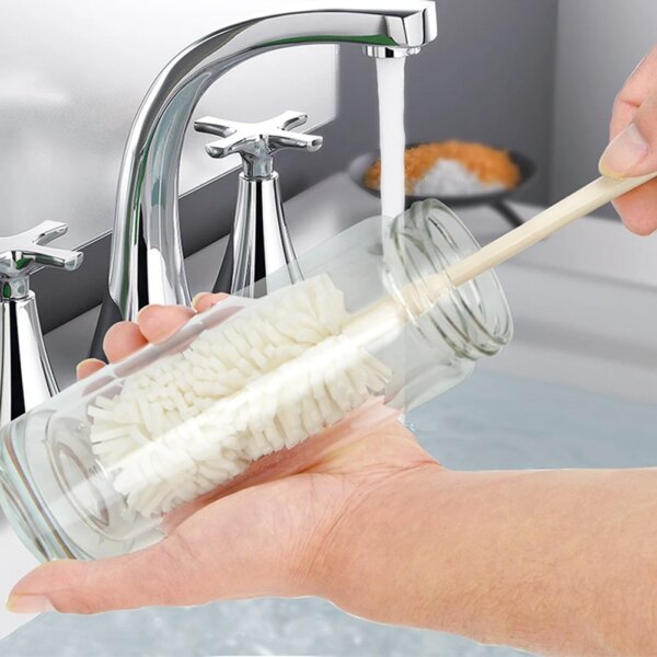 Silicone Cup Brush Milk Bottle Cleaning Brush Long Handle Water Bottles Cleaner Glass Cup Washing Brush Kitchen Scrubbing Tools