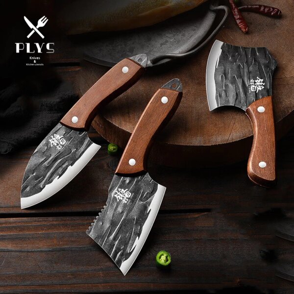 Stainless Steel Forged Small Kitchen Knife, Kitchen Multifunctional Sharp Fish Killing Knife Set, Household Mini Meat Cleaver