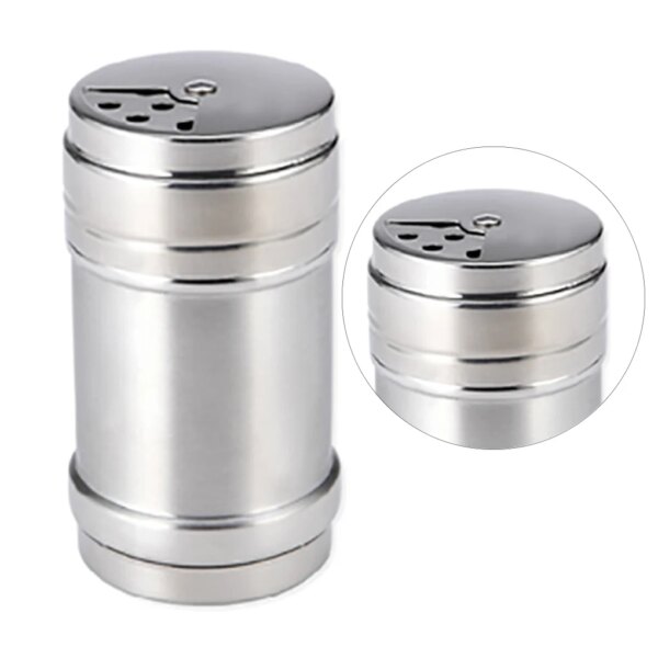 Stainless Steel Spice Jar Rotation Lid Condiment Bottle Garlic Pepper Sugar Dispenser Cooking Tool Kitchen Accessory L