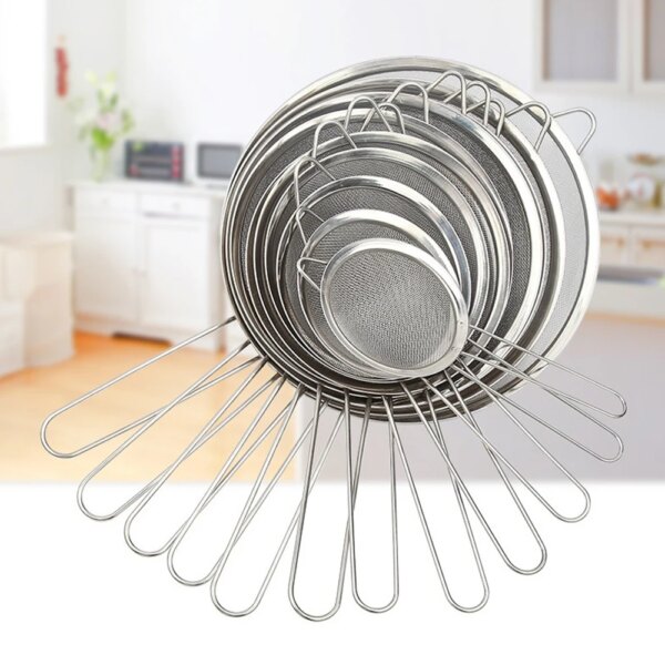 Stainless Steel Wire Fine Mesh Sieve Oil Strainer Flour Colander Sifter DIY Kitchen Tools For Filtering Food Kitchen Accessories