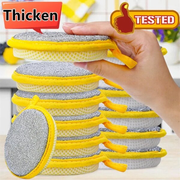 Thickened Double Side Sponge Dishwashing Reusable Washable Cleaning Tools Kitchen Sponges for Washing Dishes Tableware Brush