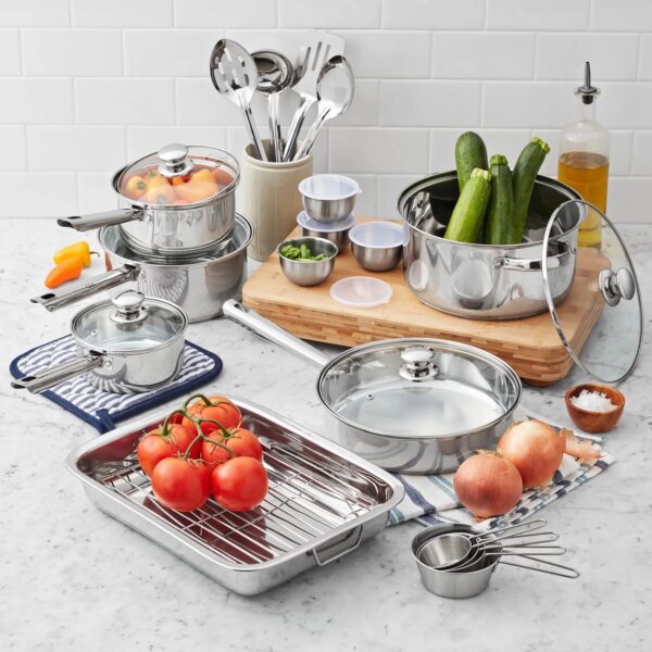 US Mainstays Stainless Steel 24-Piece Kitchen Set