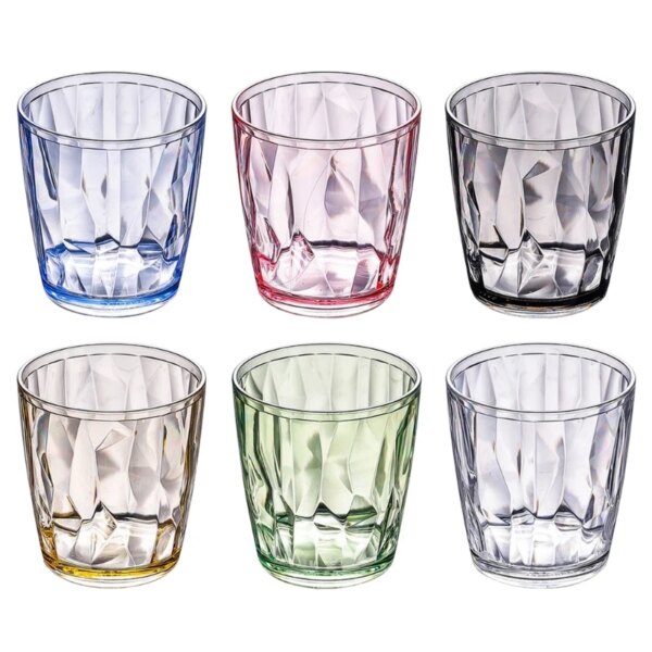 Unbreakable Drinking Glasses 210ml Acrylic Shatterproof Water Tumblers Reusable Fruit Juice Beer Champagne Cup for Bar