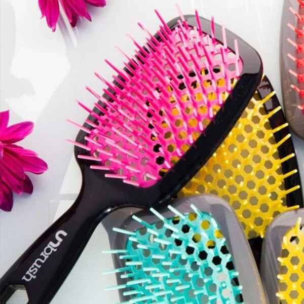 Unbrush FHI HEAT Hair Comb Hollowing Out Hairbrush Ventilation Massage Comb Untangle Unknot Undo Hair Brush Women Hair Care