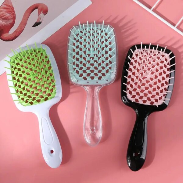 Wide Teeth Air Cushion Combs Women Scalp Massage Brush Hollow Grid Comb Dry Wet Detangling Brush Scalp Massage Hair Styling Comb