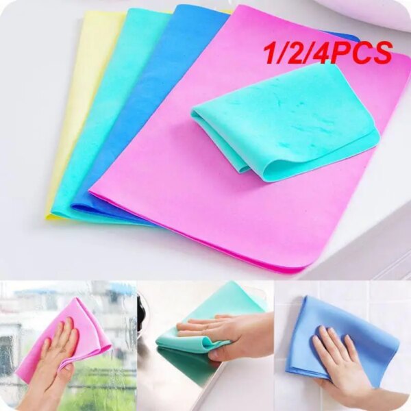 1/2/4PCS 30*20cm Color Random Function Deerskin Towel Car Wash Wipe Towel PVA Synthetic Deerskin Towel Household Cleaning Cloths