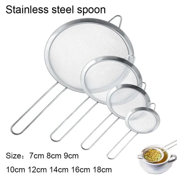 1/3/4Pcs/set Mesh Strainer Stainles Steel Fine Skimmer Food Strainer with Long Handle Kitchen Tool