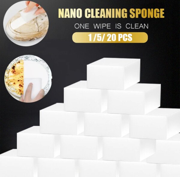 1/5/20Pcs Melamine Sponge Magic Nano Sponge Eraser White Cleaner Multi-functional Cleaning Nano Cleaning Sponges For Dish Clean