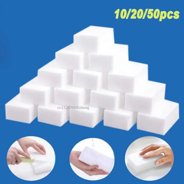 10/20/50Pcs Magic Sponge Cleaner Multi-functional Melamine Cleaning Sponge for Kitchen Dish Pot Household Bathroom Cleaning Tool