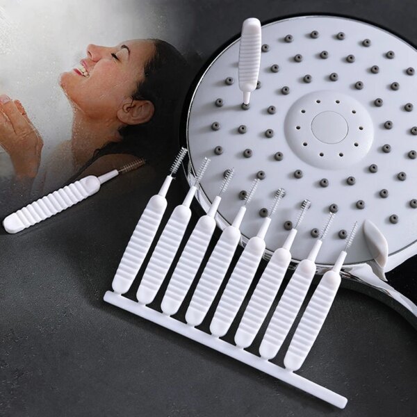 10/20 Shower Head Nozzle Cleaning Brush Anti-Clogging Brush Small Brush Pore Gap Cleaning Brush with Nylon Bristle Bathroom Tool