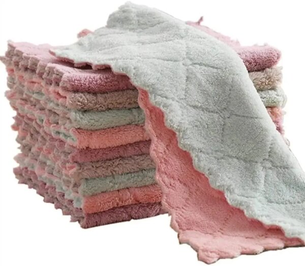 10 Pieces of Dishcloth for Household Cleaning and Wiping Table Cloth for Kitchen and Bathroom