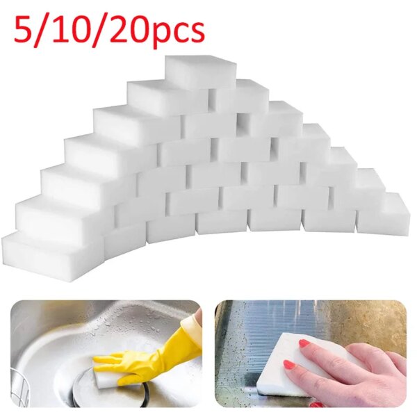 100*60*20mm White Sponge Eraser Melamine Sponge Cleaner Multi-Functional Kitchen Bathroom Shoes Keyboard Cleaning Tools