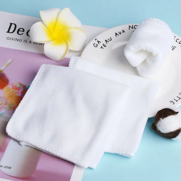 10Pc White Square Microfiber Car Cloth Towel Home Kitchen Wash Cleaning Cloth