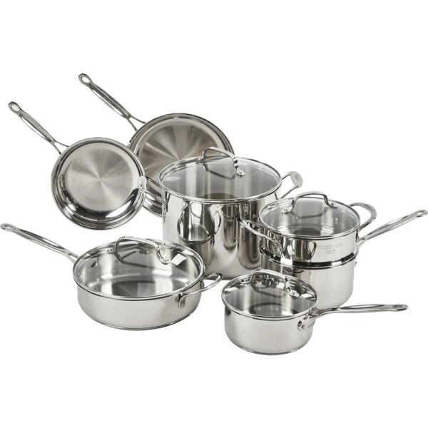 11-Piece Cookware Set, Chef's Classic Stainless Steel Collection 77-11G