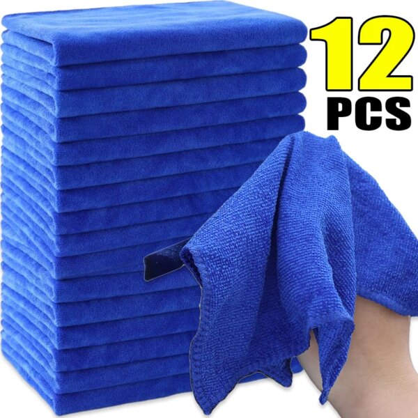 12/1PCS Microfiber Towels Car Wash Drying Cloth Extra Soft Car Care Detailing Cleaning Drying Cloth Home Kitchen Wash Towel