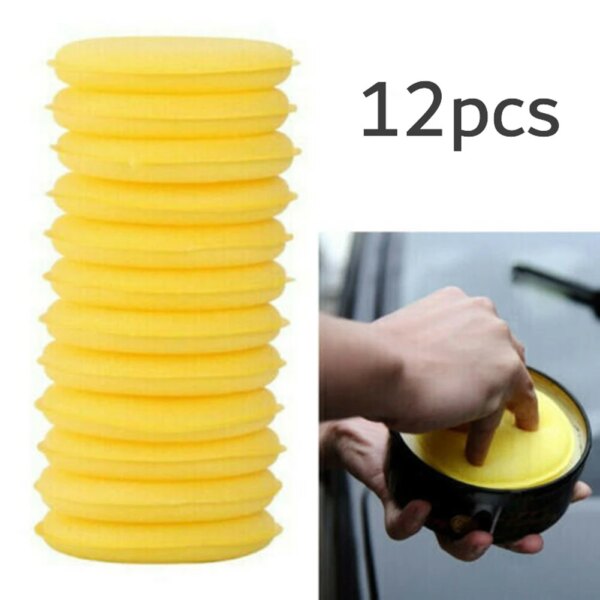 12PCS Car Round Waxing Polish Sponges Foam Applicator Pads Curing and Polishing Sponges Applicator Clean Paint Polishing