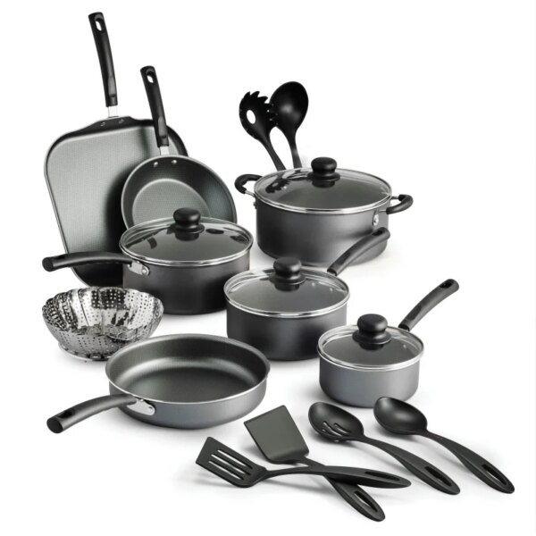 Tramontina Primaware 18 Piece Non-stick Cookware Set, Steel Gray