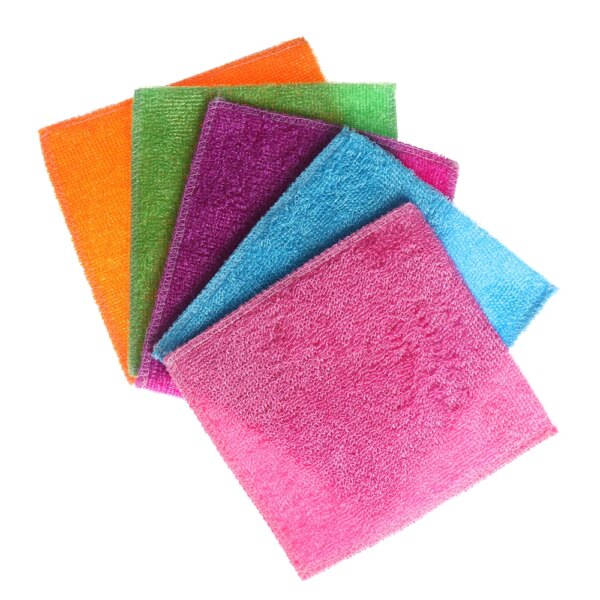 1PC Anti-grease Dish Cloth Bamboo Fiber Washing Towel Car Care Cloth Car Wash Towel Wiping Rags Scouring Pad Magic Cleaning Rags