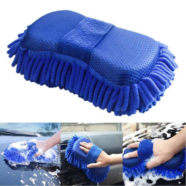 1Pcs Multiple Colors Available Microfiber Chenille Car Wash Sponge Care Washing Brush Pad Cleaning Tool