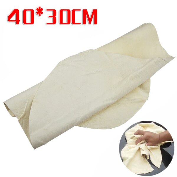 1pc Chamois Leather Cleaning Cloth Car Washing Towel Extra Soft Water Absorbent Rag Car Care Cloth 40*30cm