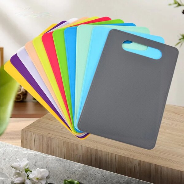 1pc Plastic Chopping Board Kitchen Tools Multicolor Easy Clean Nonslip Plastic Food Cutting Block Mat Tool Kitchen Cook Supplies