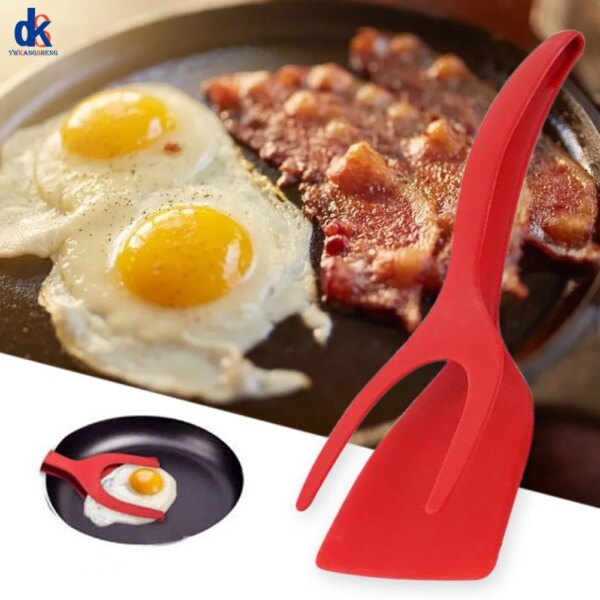 2-in-1 Set Egg Flip Tongs Spatula Kitchen Silicone Spatula for Toast Pancake  Kitchen Accessories Kitchen Gadget