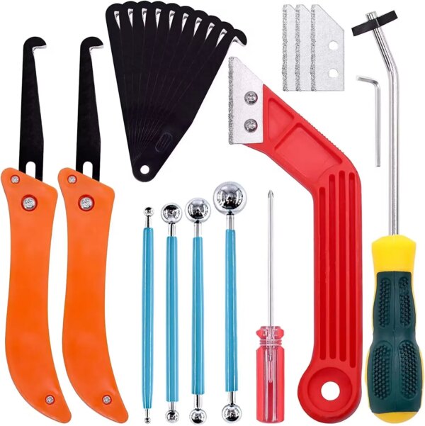 22 Pcs Grout Removal Tools Set Grout Hand Saw Ceramic Tile Joint Cleaning Brush Caulking Edge for Floor Kitchen Hand Tool Set