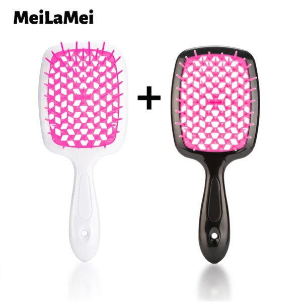 2pcs/set Wide Teeth Air Cushion Comb Massage Wet Dry Comb Demelante Brush Hollow Combs расчески Salon Barber Hair Brushes Kit