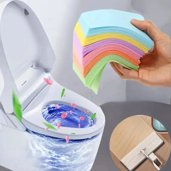 30/100pcs Toilet Cleaner Sheets Floor Cleaning Tablets Mopping Floor Toilet Cleaning Household Hygiene Toilet Cleaning Sheet